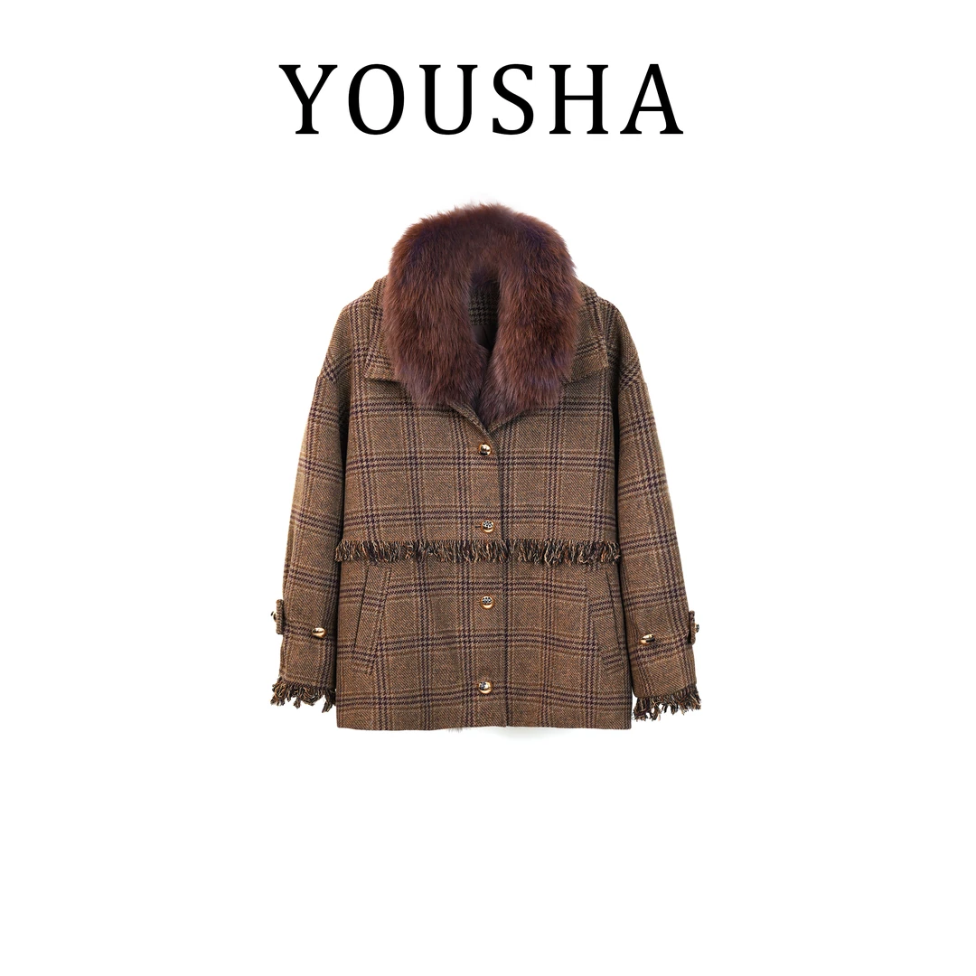 【一眼万年】26806时尚穿搭女装休闲羊毛外套女士冬季白鹅绒服