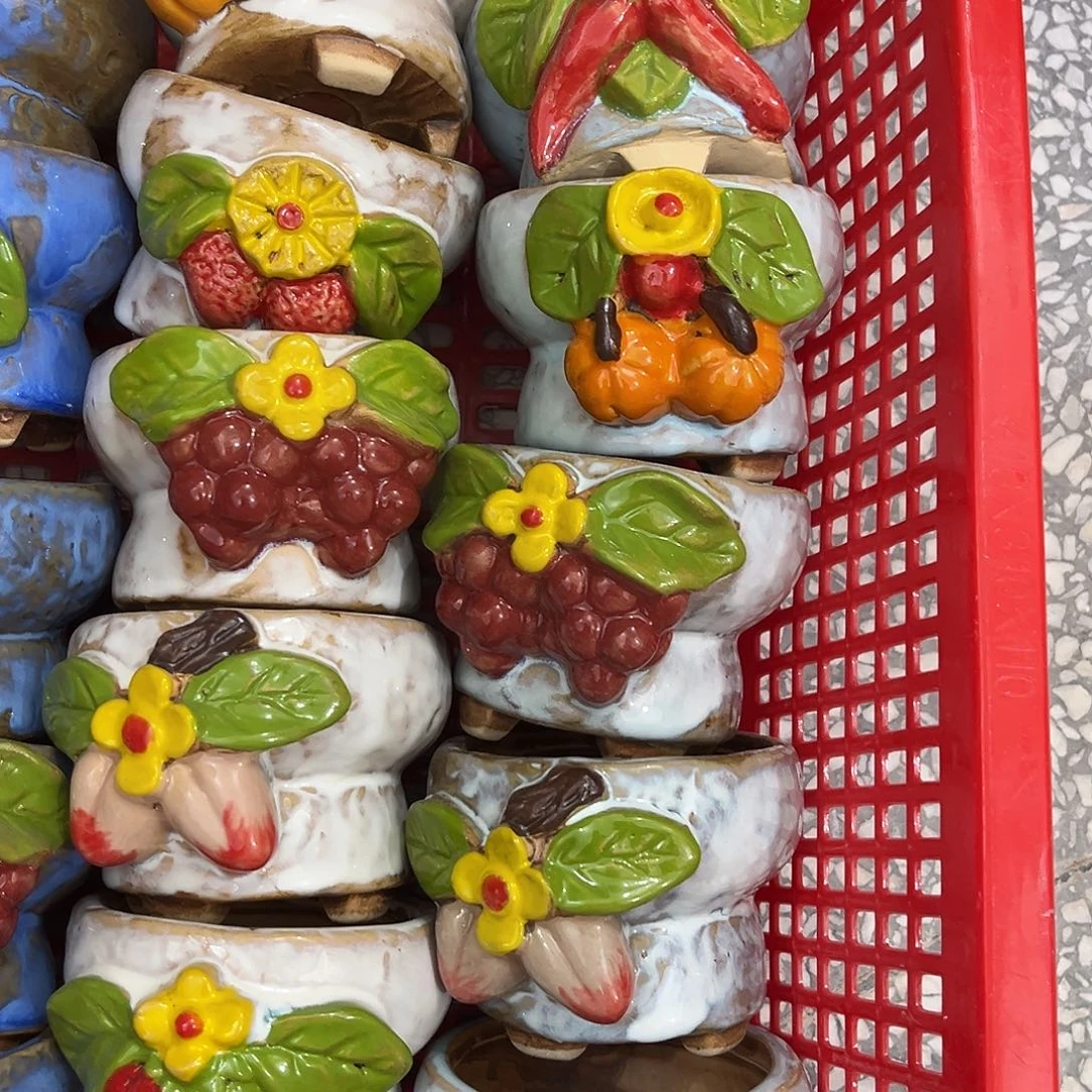 粗陶多肉花盆花盆一共10个下播福利