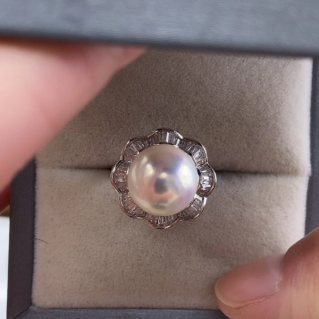 淡水珍珠银S925镶嵌戒指