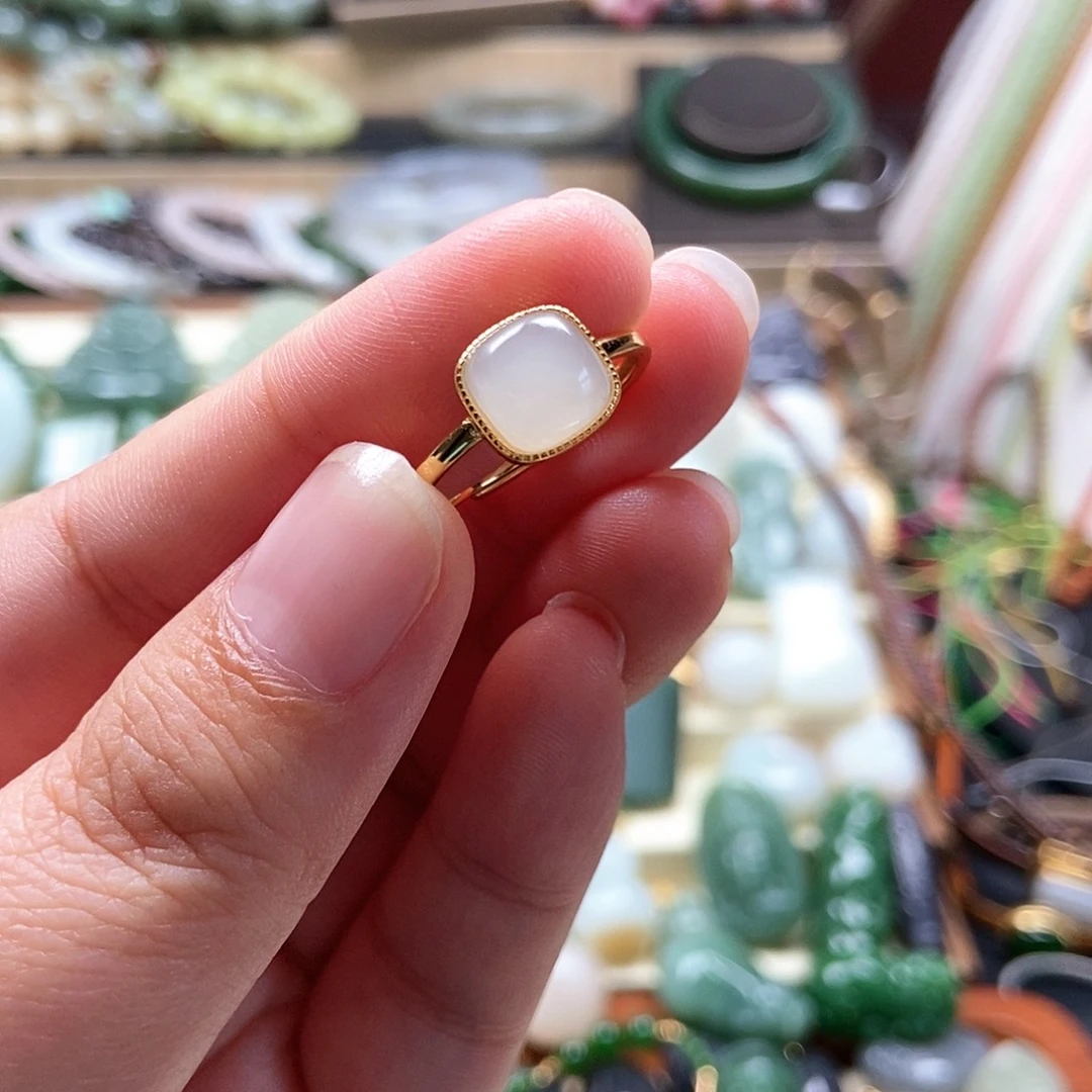 和田玉银S925镶嵌吊坠(不含链)