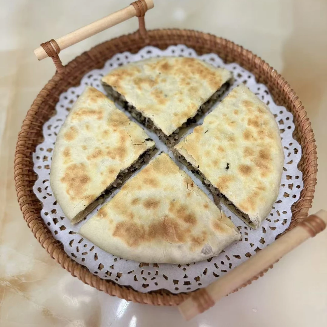 温州永嘉麦饼烧饼梅干菜五花肉馅多咸菜馅楠溪江特产美食糕点