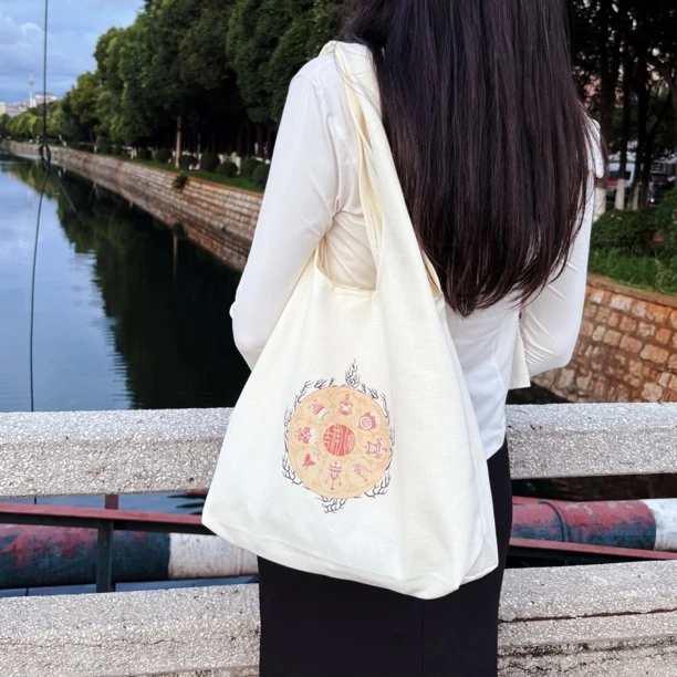 【吉祥八宝】鸡足山八吉祥挎包百搭时尚学生文艺简约便携帆布包包