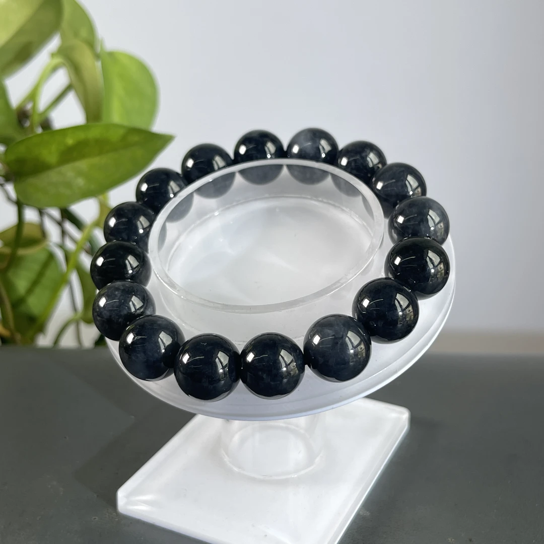 JGB12-06  天然缅甸A货翡翠  乌鸡-翡翠手串