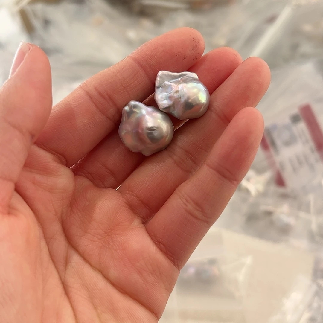 淡水珍珠耳饰银S925镶嵌