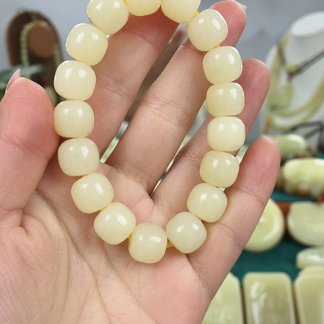 ****菲和田玉（黄玉）未镶嵌手串新疆若羌手串卡12