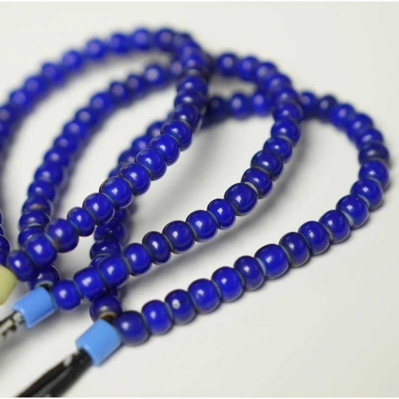 非金属布艺手镯 白心蓝琉璃 古布流苏手串可调节尺码