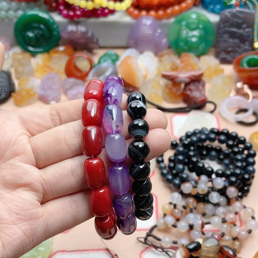 玛瑙/玉髓颈饰合金彩**南