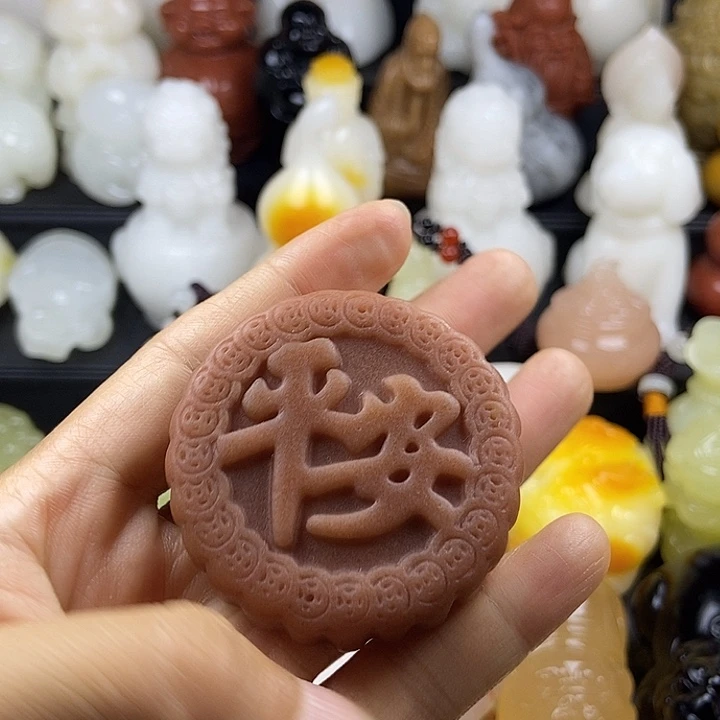 无花朵原石手把件