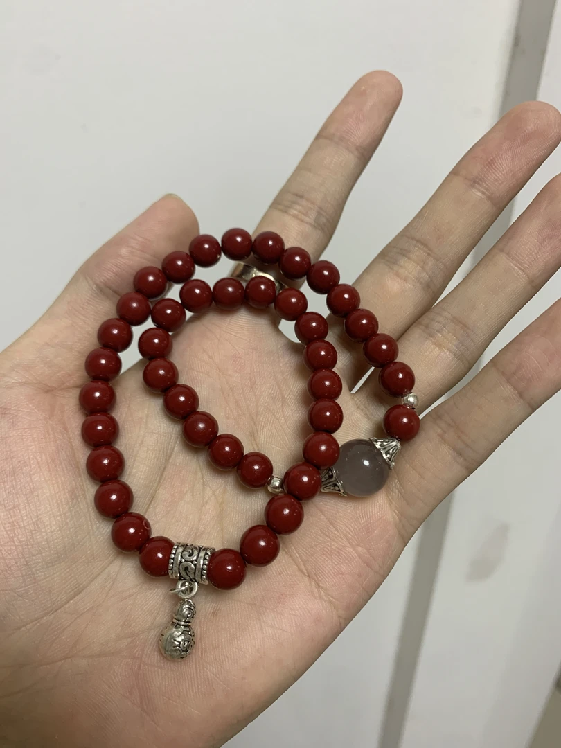 含辰砂工艺品双圈葫芦手串无礼盒