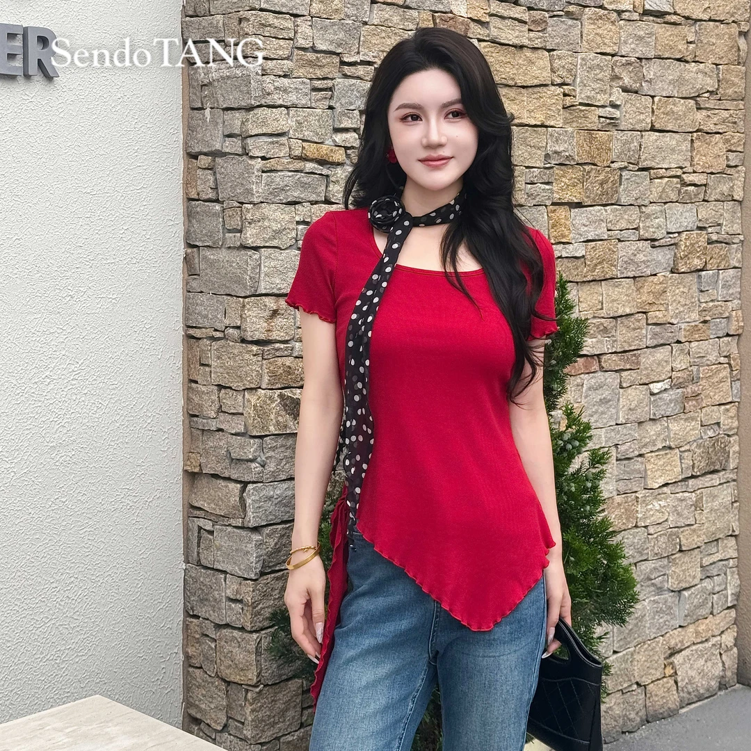 超好看的【京洛佳人】胖多女装新款休闲时尚高级感宽松百搭短袖上衣