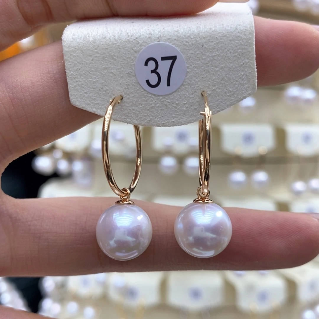 淡水珍珠耳饰银S925镶嵌