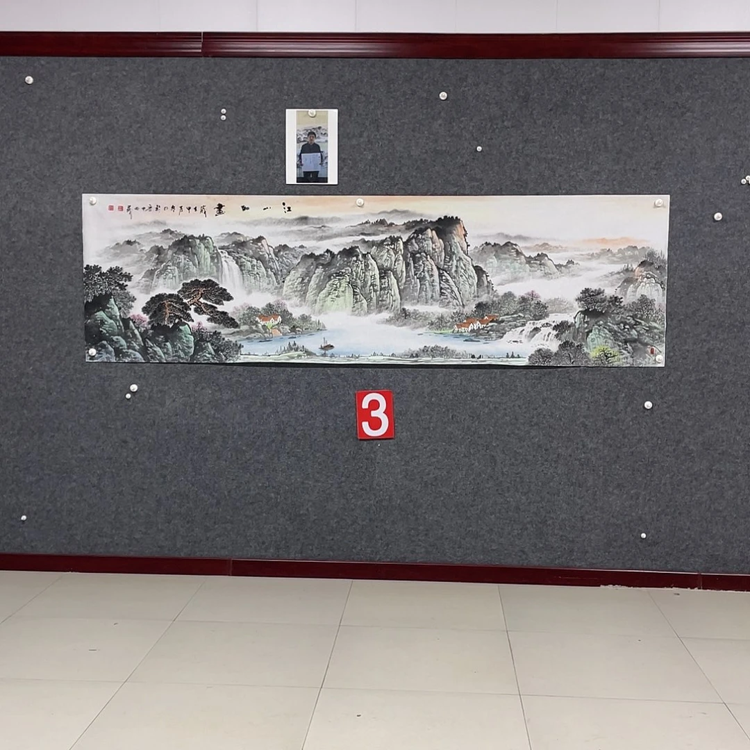 国画八尺对开 孤品捡漏236×69