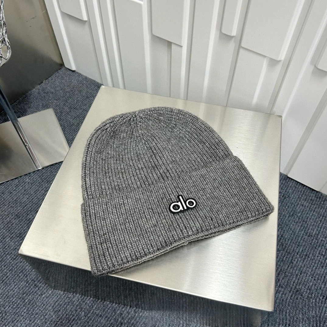 秋冬新款alo纯棉针织帽男女百搭保暖护耳毛线帽帽子LEVMLON