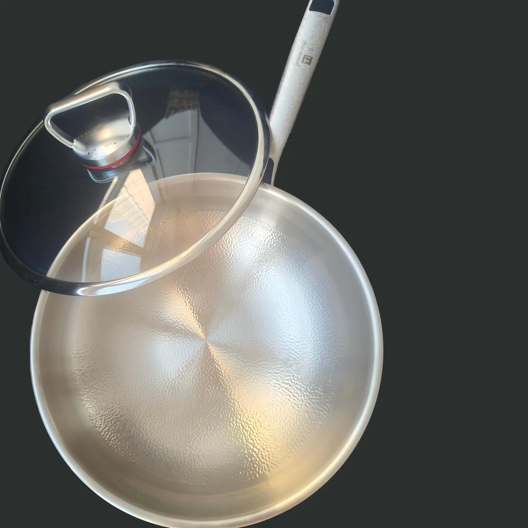 [第6代钛炒锅]精选锤纹第六代纯钛炒锅无涂层不粘锅电磁炉通用