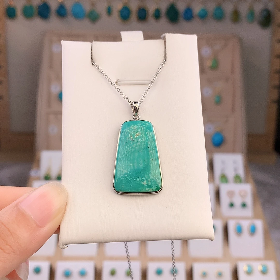 绿松石银S925镶嵌颈饰