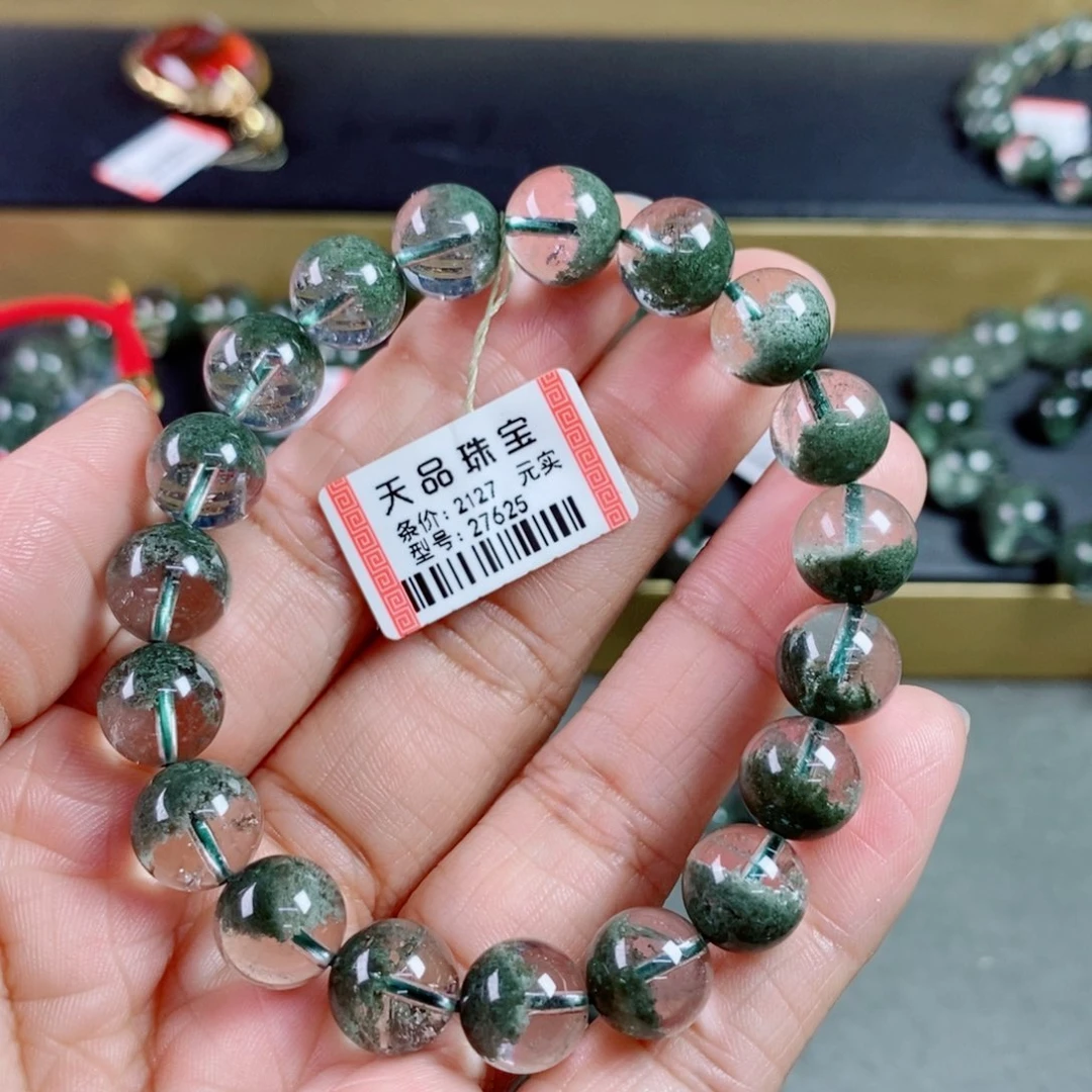 水晶手链未镶嵌草***?绿幽灵手链27625