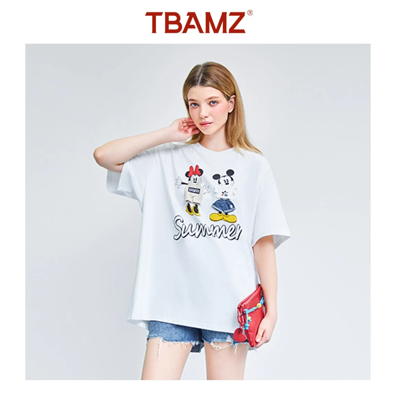 TBAMZ 结构感米奇米妮布偶短袖T 15T463