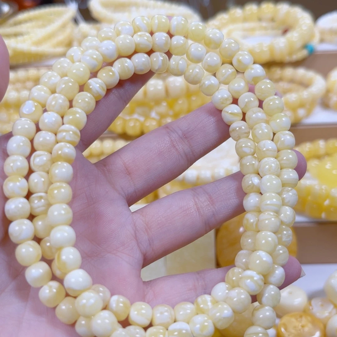 琥珀未镶嵌手链天然蜜蜡