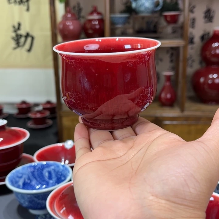 景德镇陶瓷浅行大福桶杯