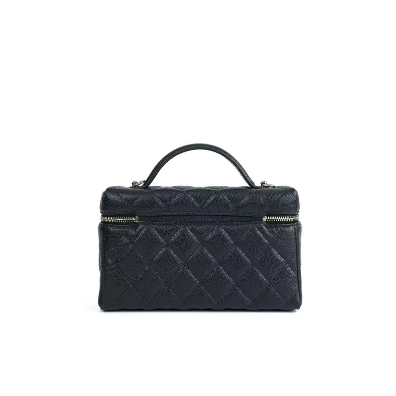 新款鱼子酱牛皮菱形格链条饭盒包25C盒子手提包