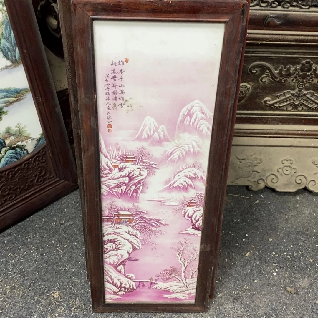 瓷片55*21 景德镇瓷板画柴窑烧制