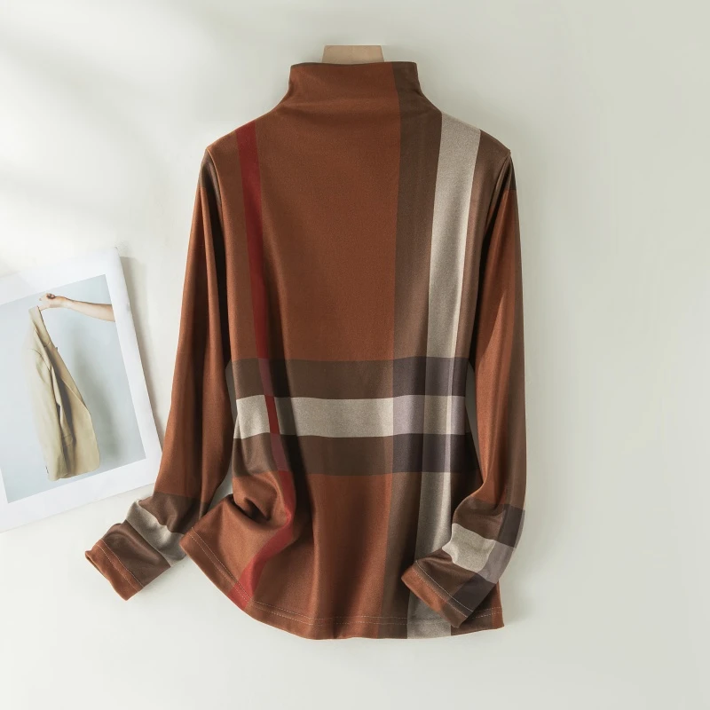 美拉德色系-半高领德绒打底衫 舒适软糯弹力亲肤可双面穿-8801