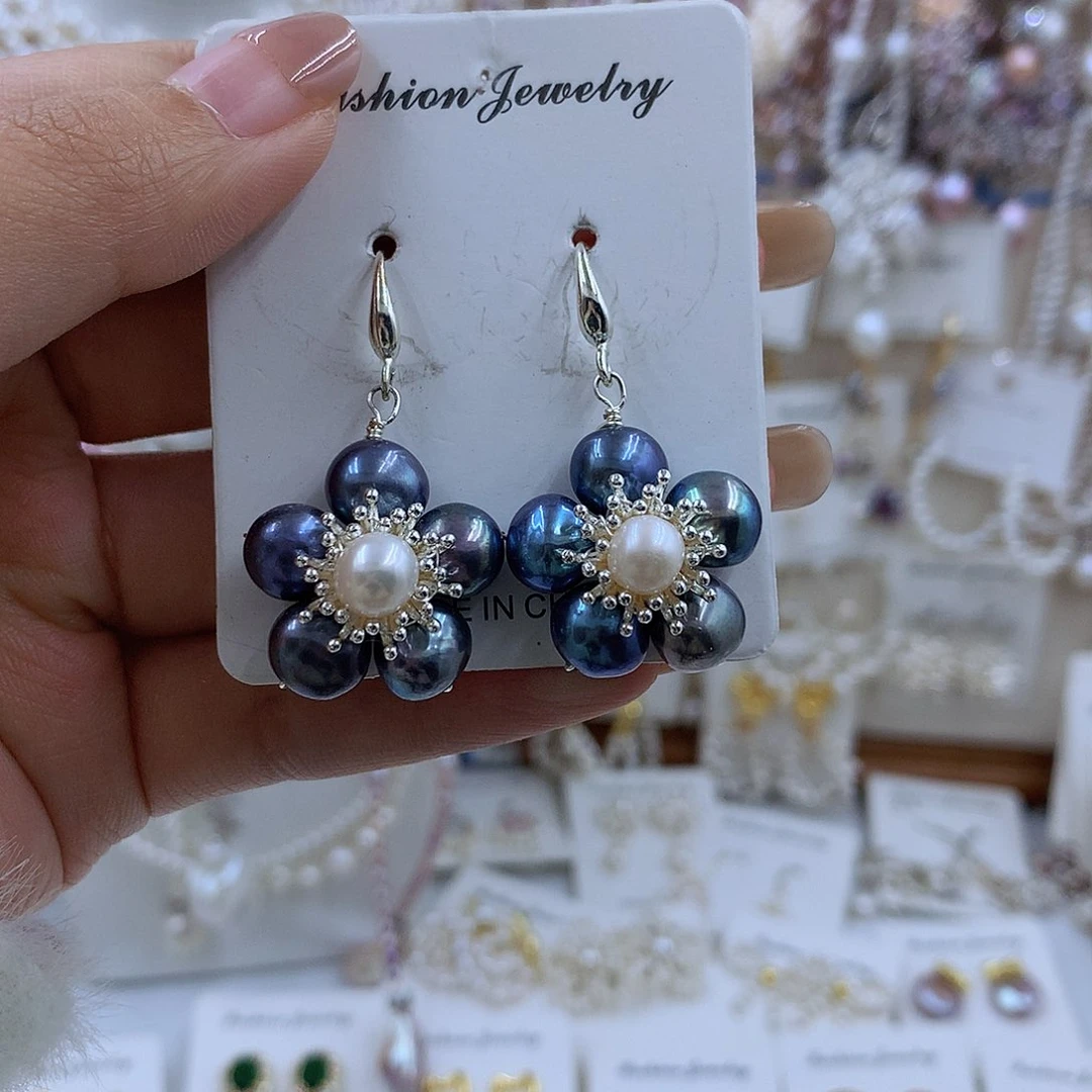 项链银S925镶嵌淡水珍珠