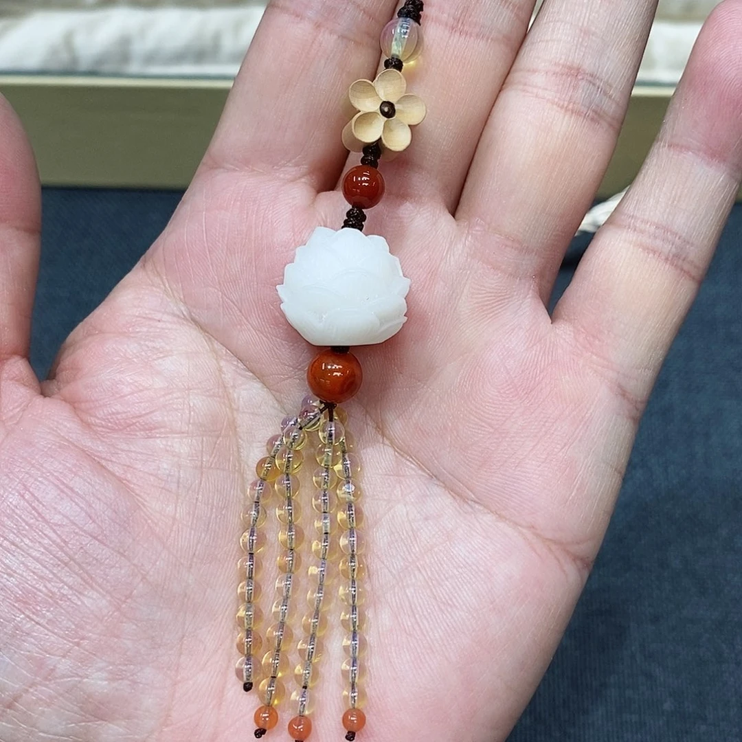 琥珀裸石未镶嵌手机挂