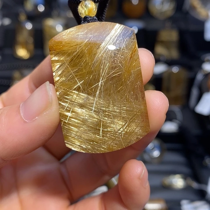 发晶未镶嵌颈饰金发晶满发平安无事牌吊坠