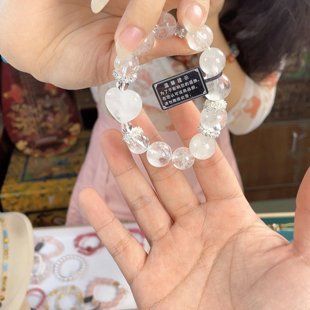 水晶手链银S925镀金镶嵌