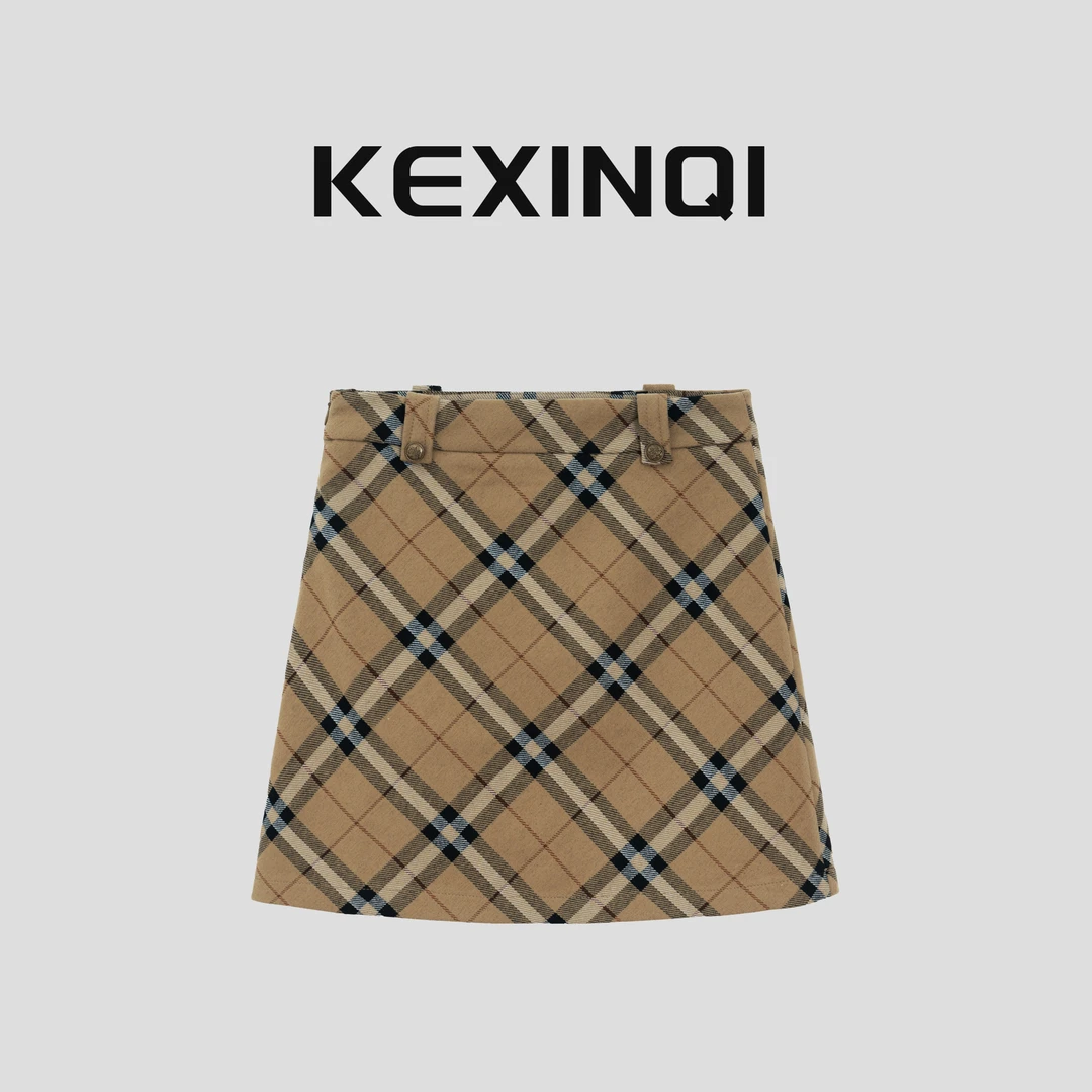 KEXIN 菱格半裙 2024早秋新款百搭休闲防走光半裙-249DQZKX21225