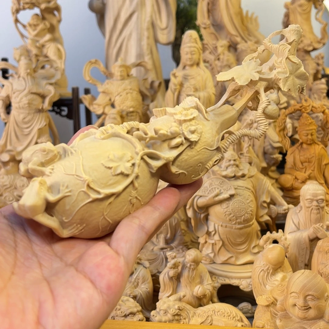 简***8木小叶黄杨木18长葫芦摆件