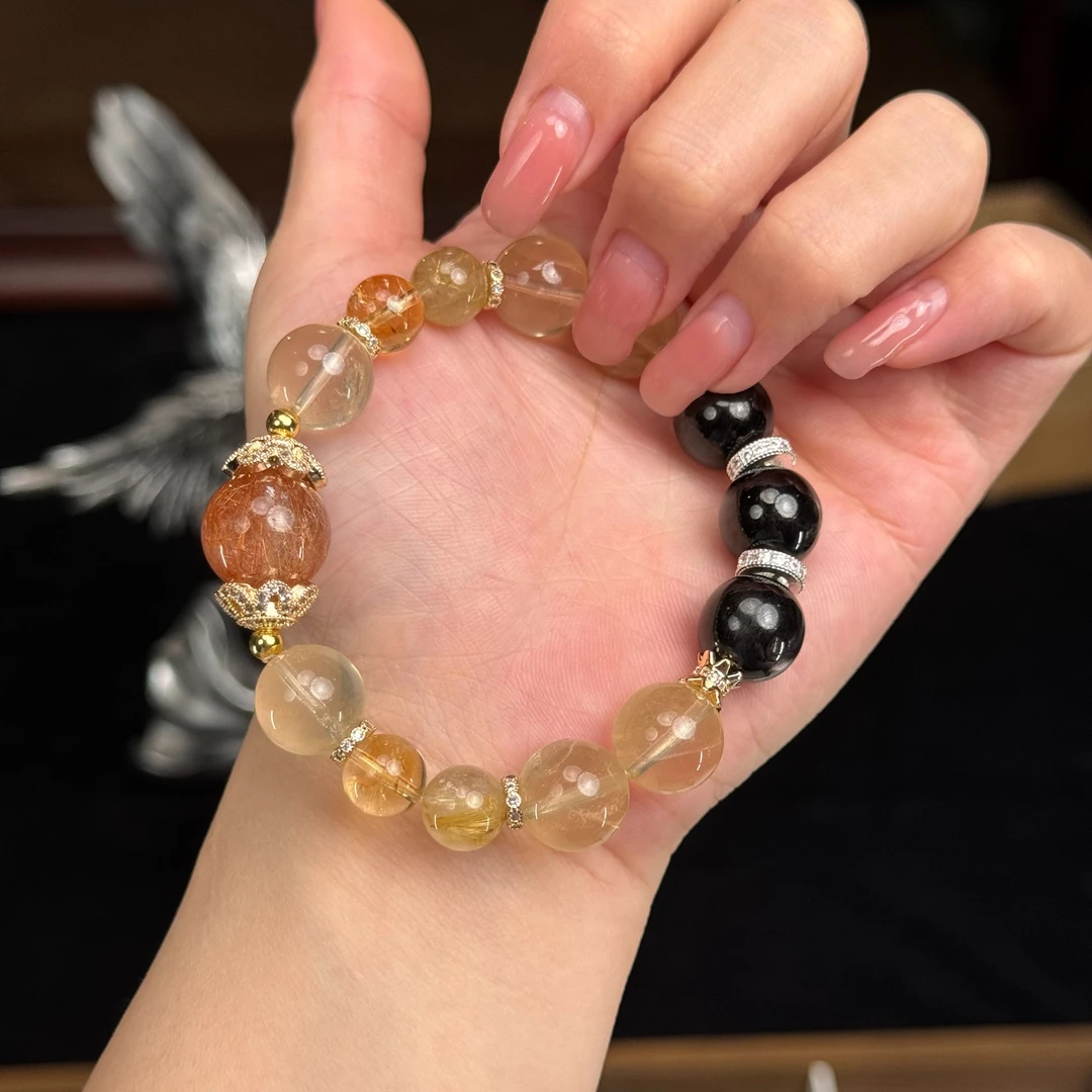 金爆全能王（限定版）天然铜发晶水晶+柠檬晶+金发晶+黄阿塞+金运石