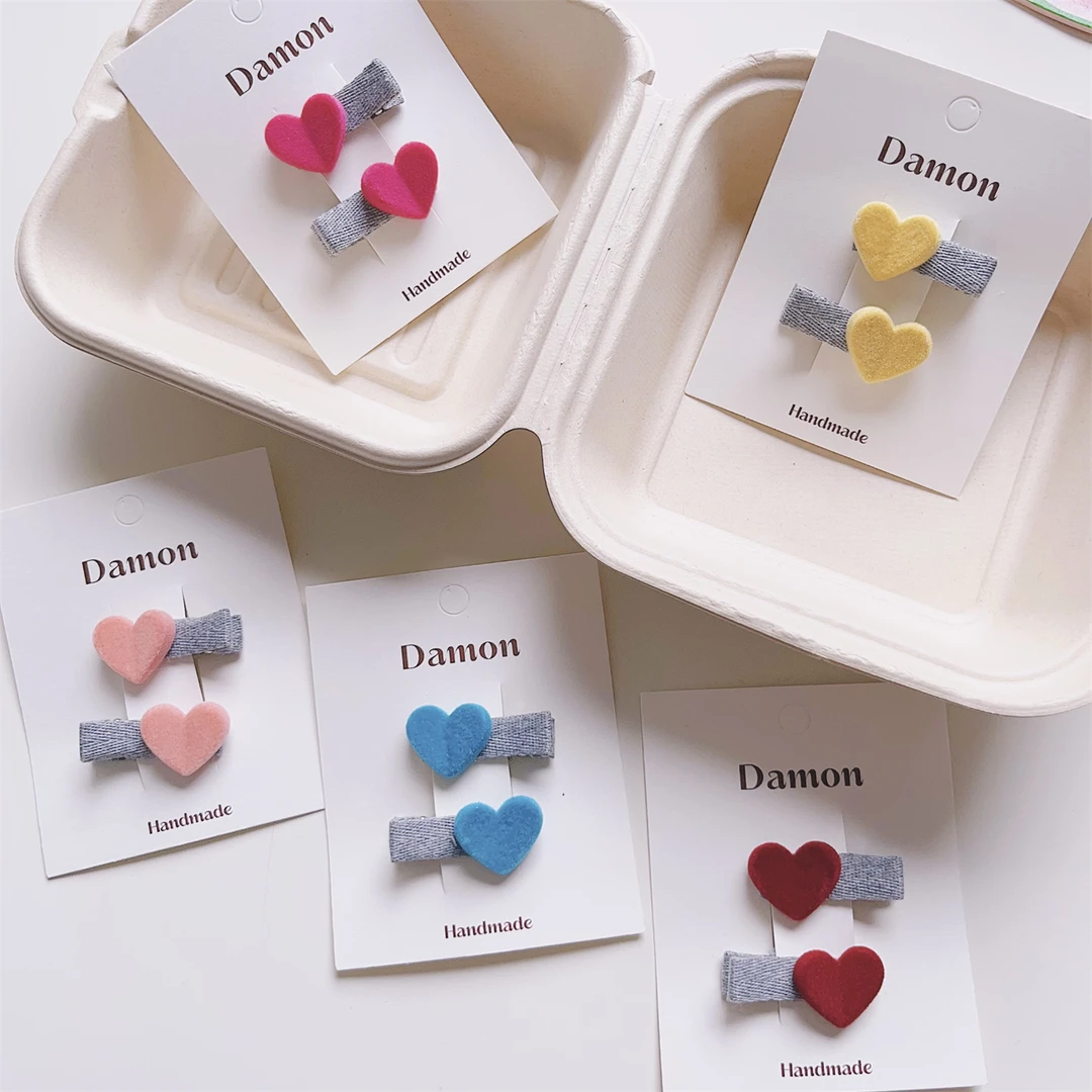 可爱全包爱心宝宝发夹不伤发胎毛夹发饰婴儿夹子女童儿童发卡头饰