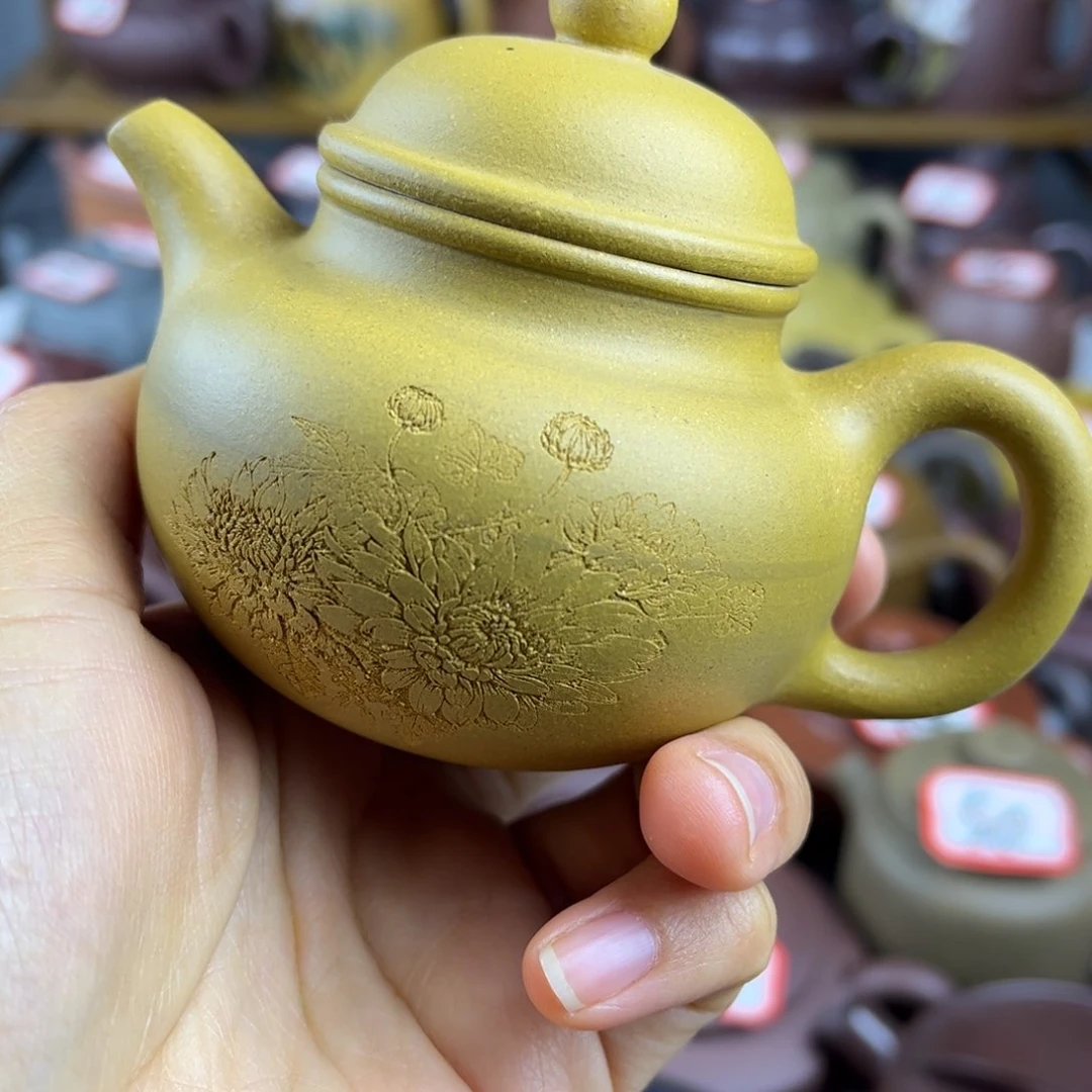 紫砂茶壶宜兴紫砂壶微瑕花泥爆铁质