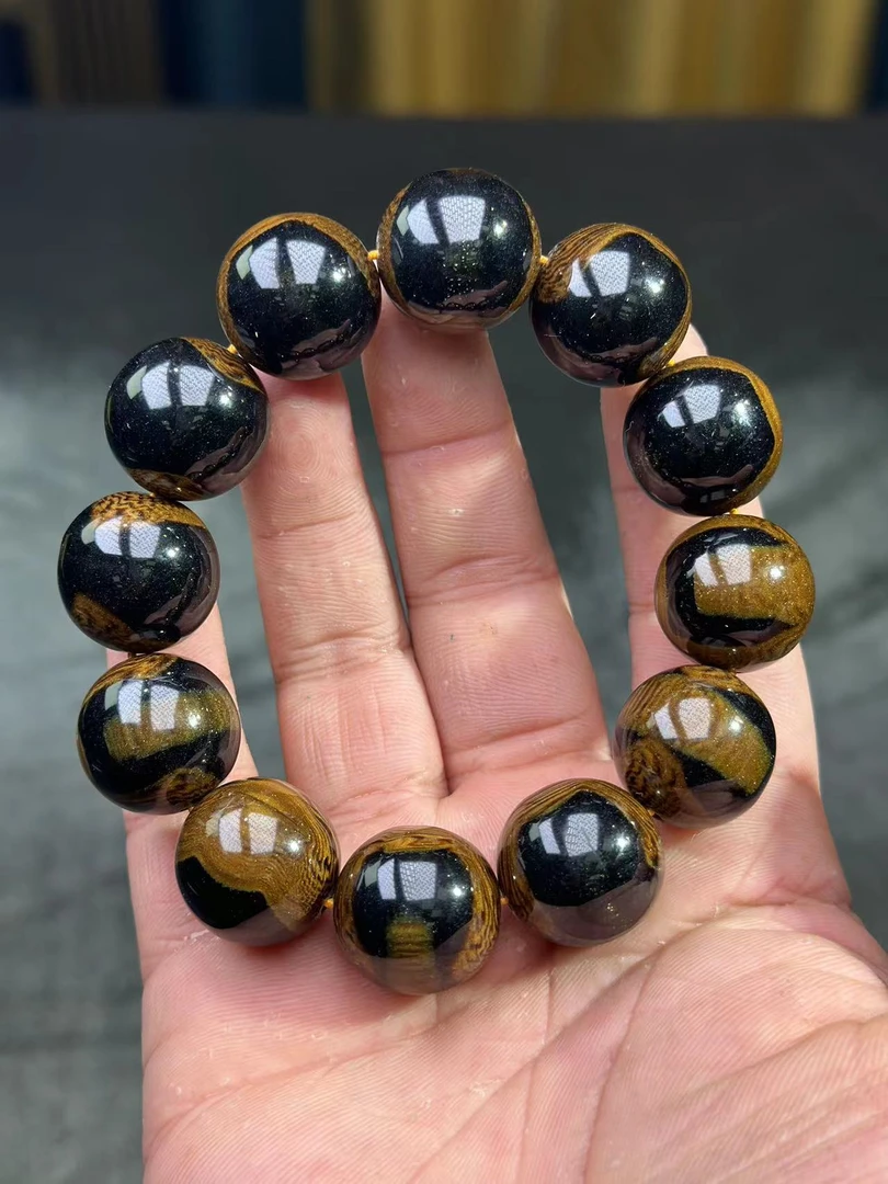 非金属硅胶手链 C99柳柳黑油虎眼卡2.0天花板单圈手串