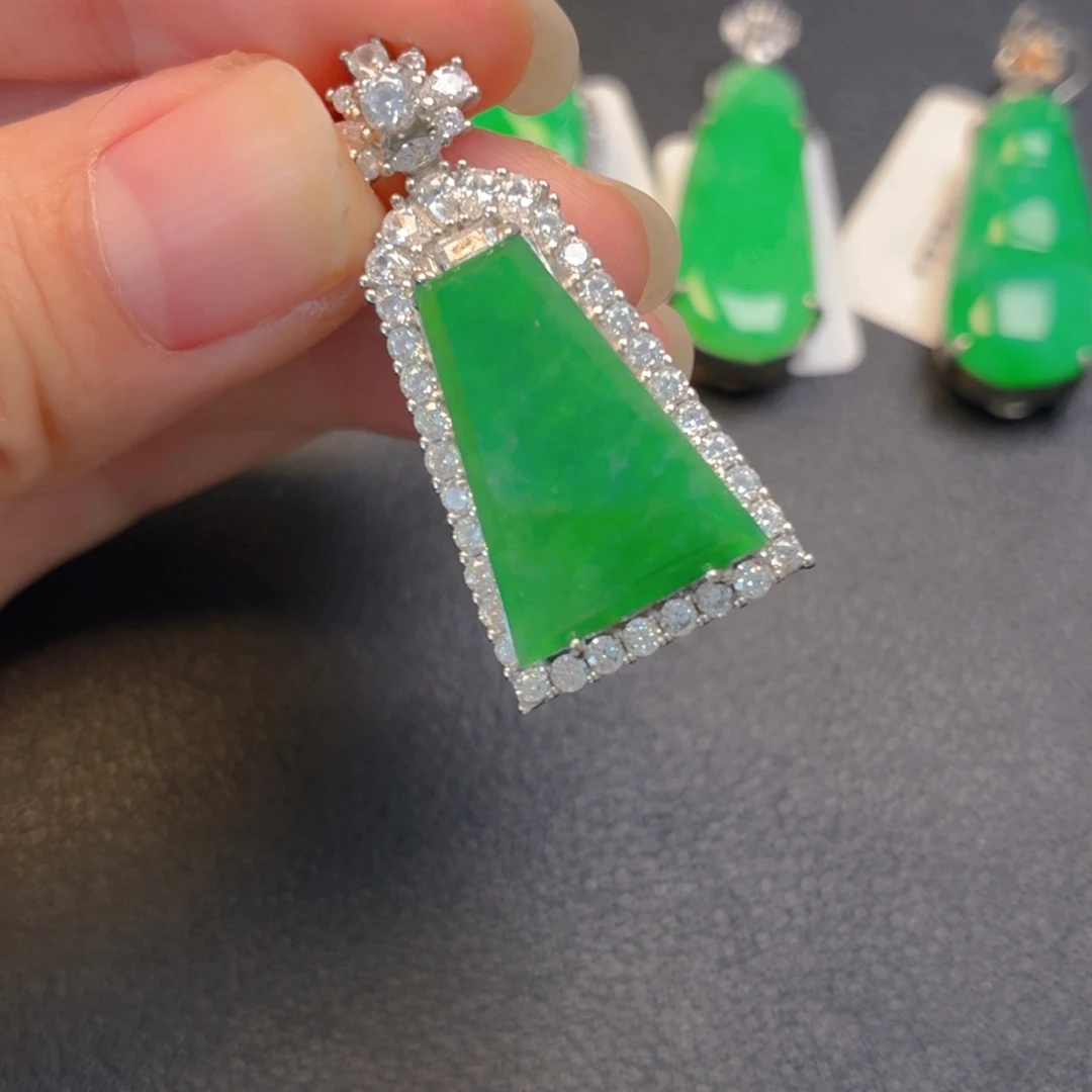 翡翠银S925镶嵌吊坠(不含链)