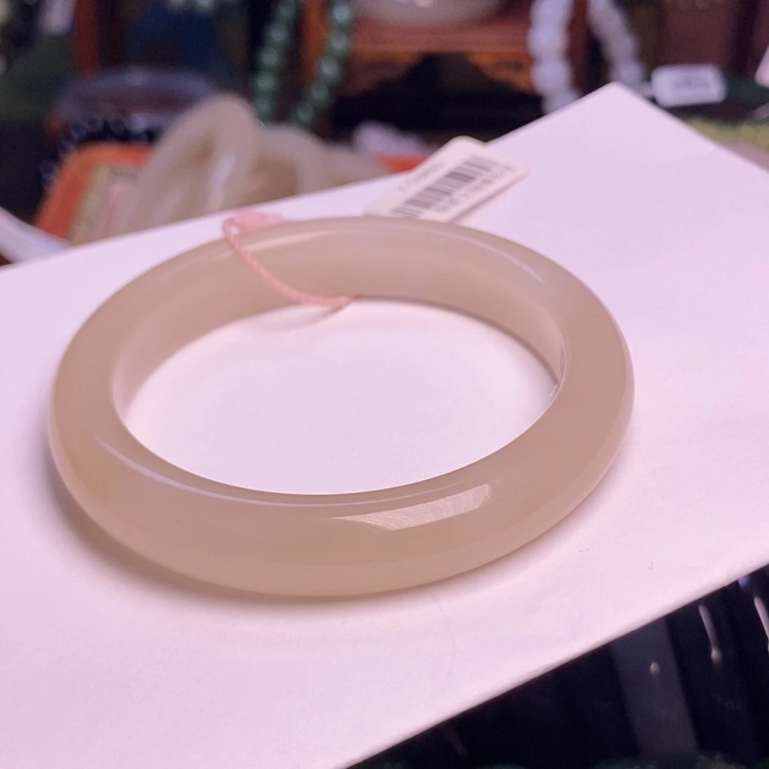 和田玉未镶嵌颈饰浓藕粉老矿料手镯56