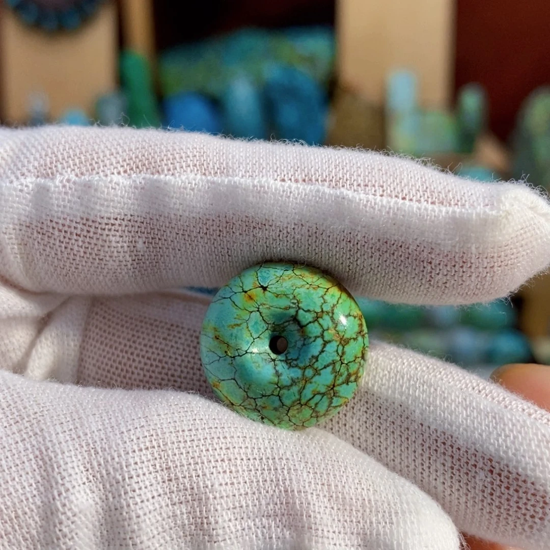 定制绿松石面包扣网花