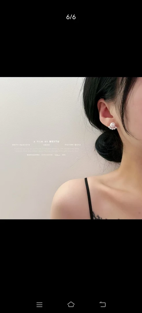 合金耳饰 女复古风耳钉简约优雅设计感白色素款个性