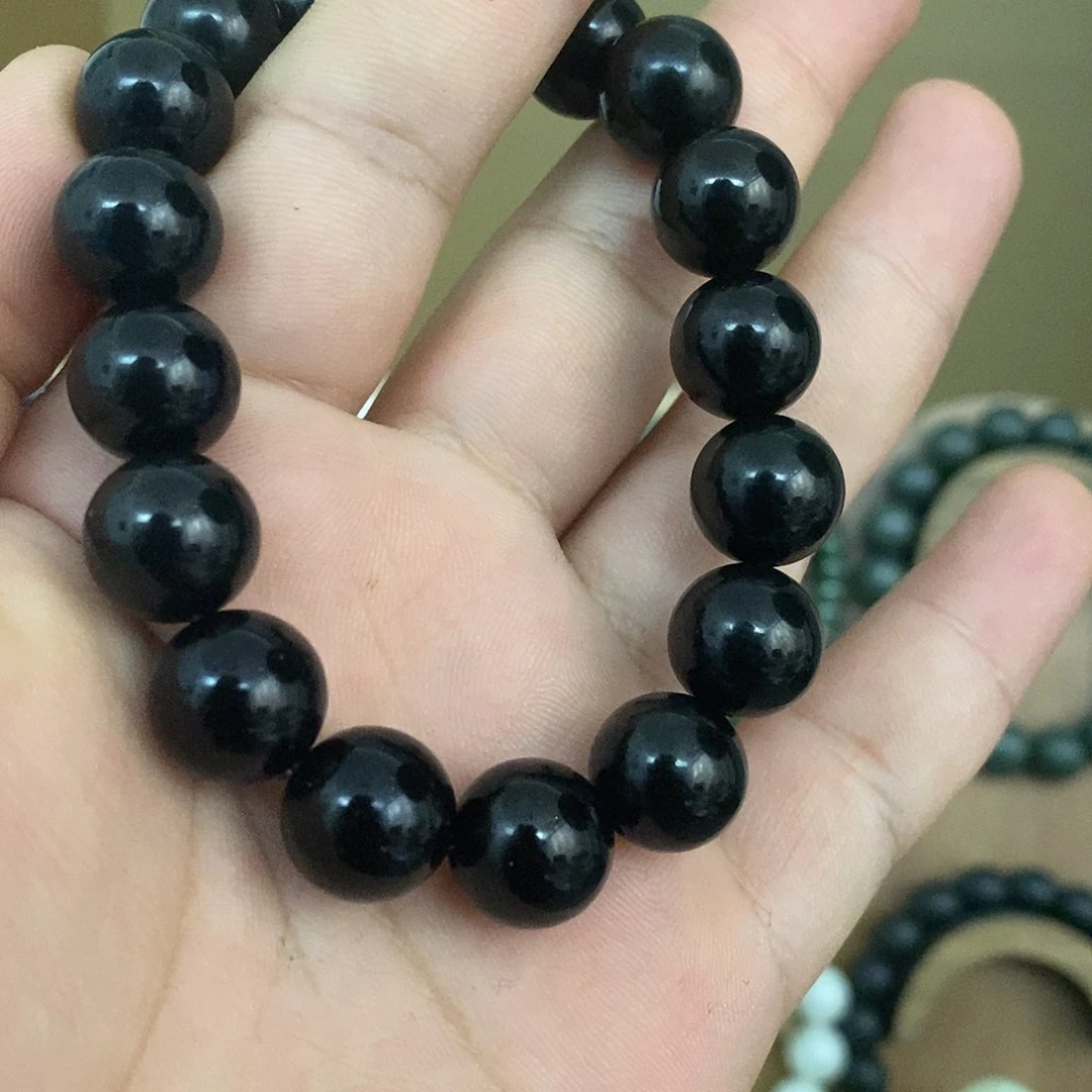 未镶嵌手串和田玉和田玉黑青卡12