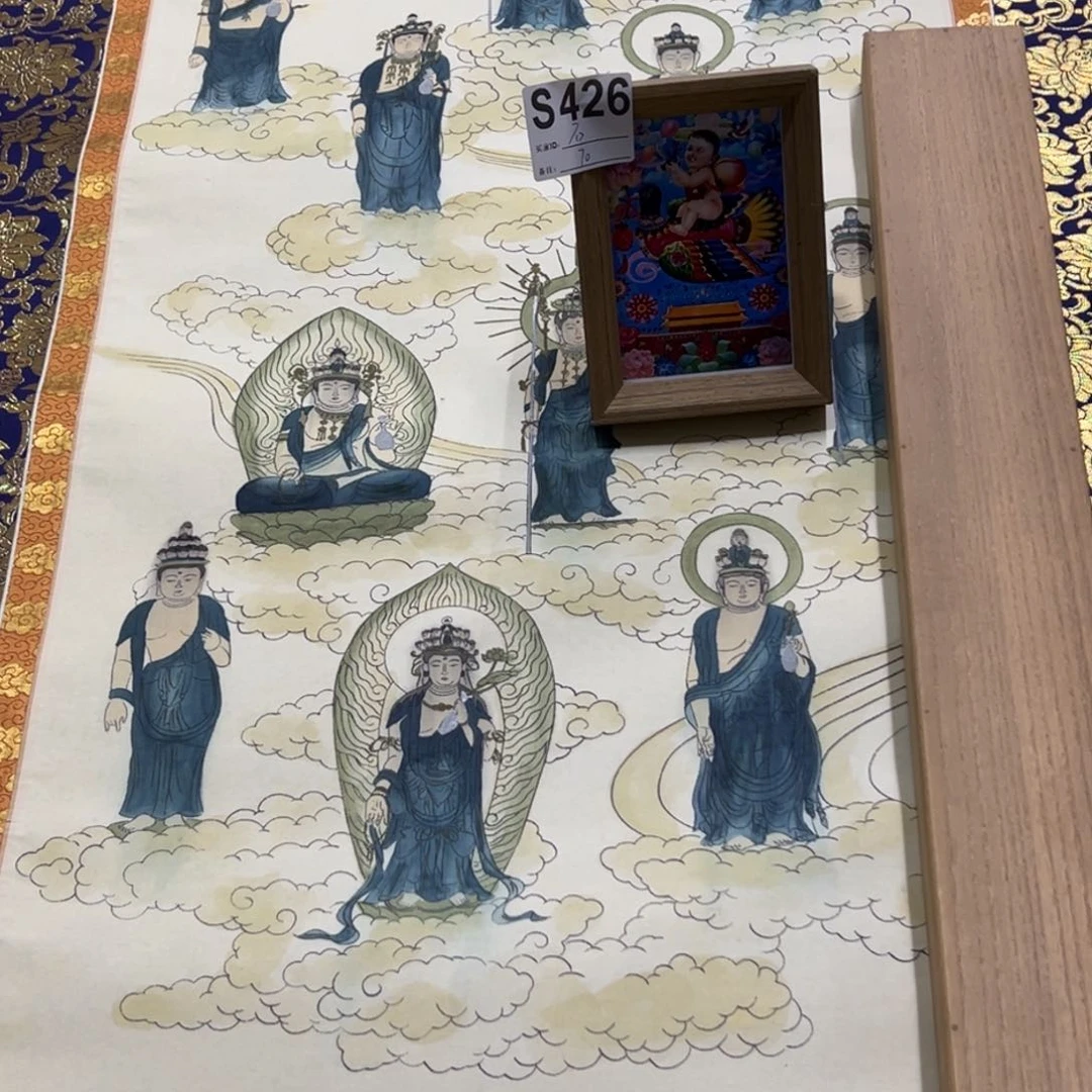 国画石*堂手绘临摹人物挂轴