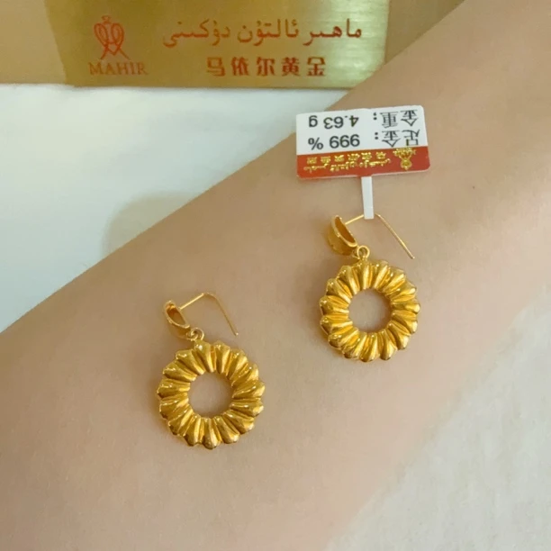 足金耳环4.63克（960/克）5D工艺