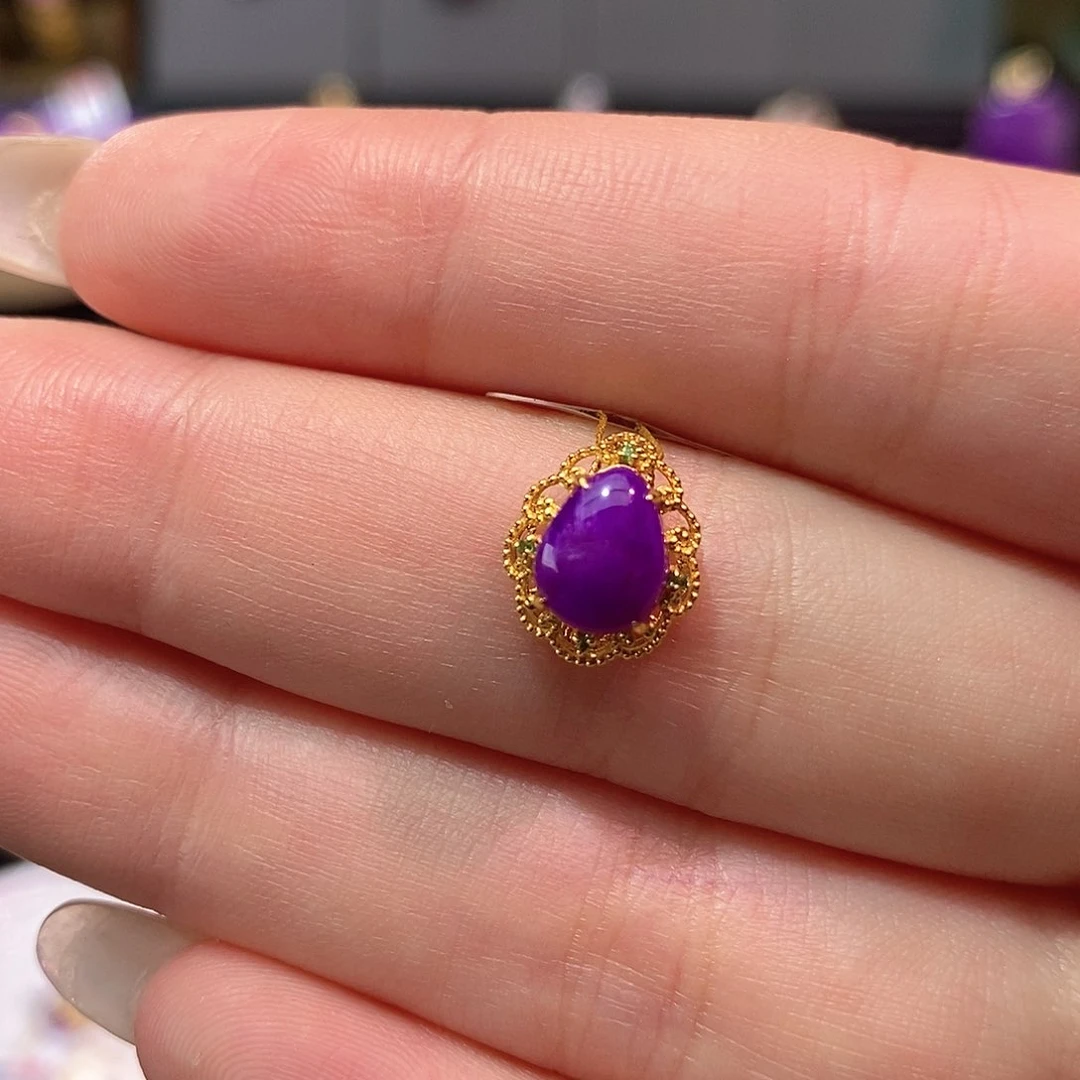 苏纪石（舒俱来）18K金镶嵌吊坠(不含链)