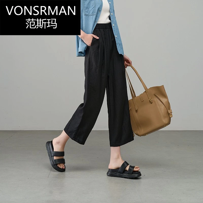 百搭裤子亚麻直筒裤女202夏季宽松新款山本裤小个子窄版阔腿裤
