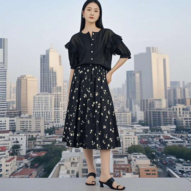 【多金】芭依璐2025夏季新款短袖衬衫90C0026