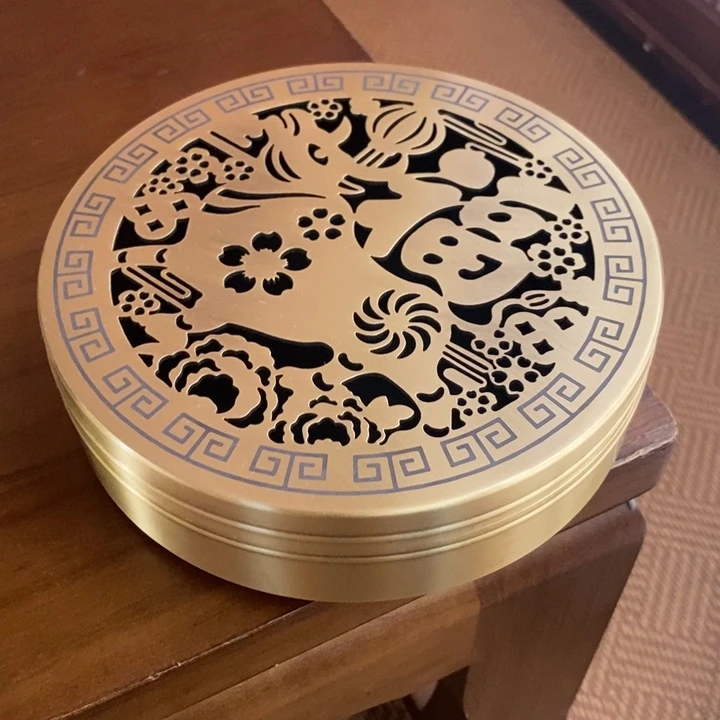 龙**下全黄铜香炉福牛乱微瑕