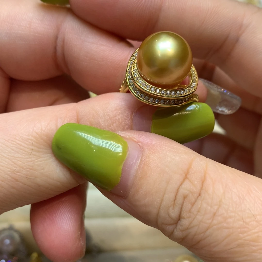 海水珍珠戒指银S925镶嵌