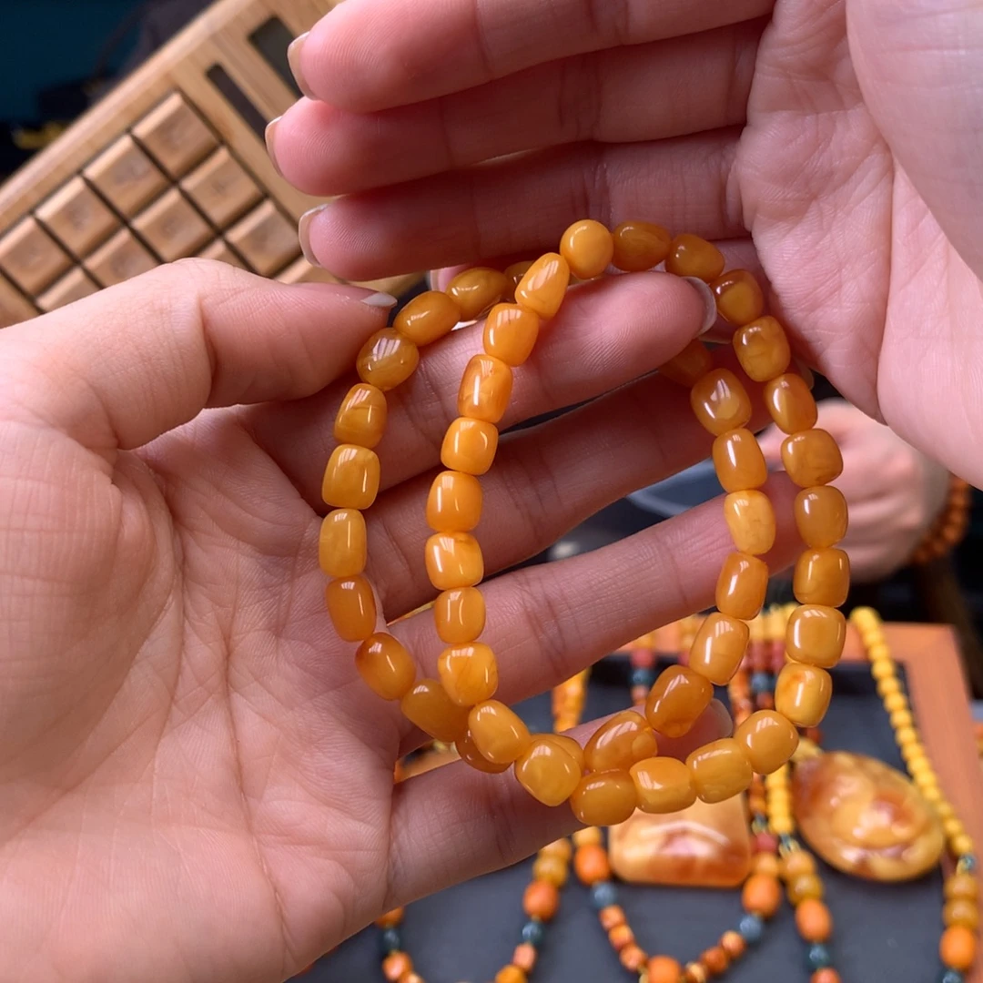 蜜蜡未镶嵌手串多样性发一