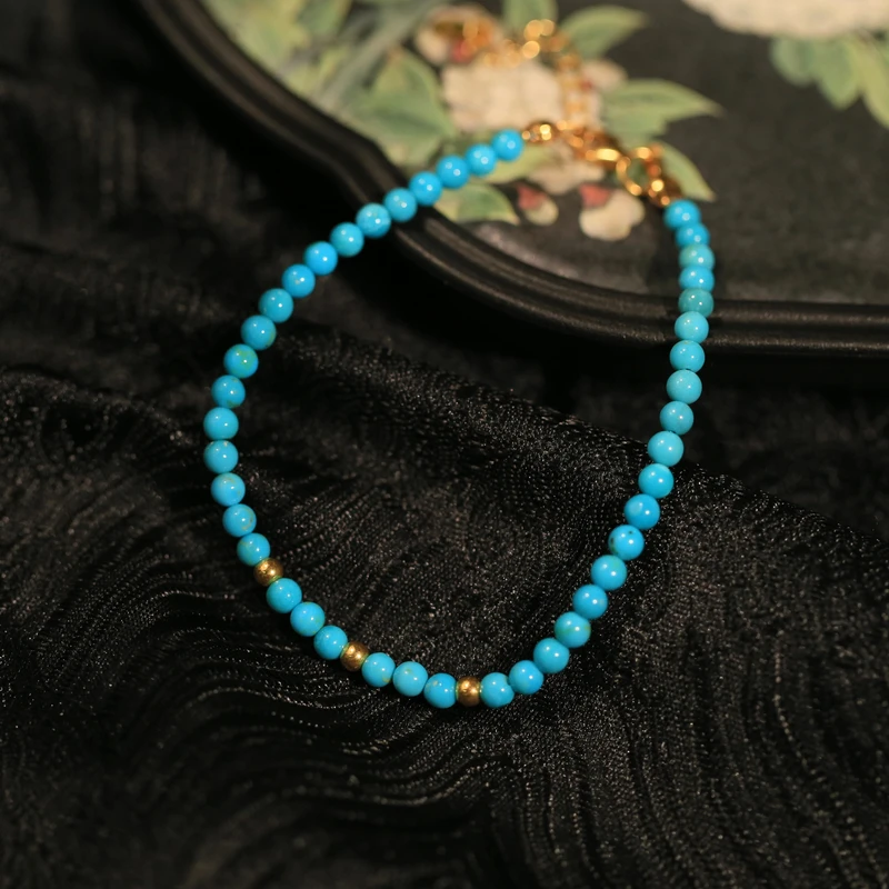 安曼博S925银绿松石美松手链 (约3mm) XZ0193BZ